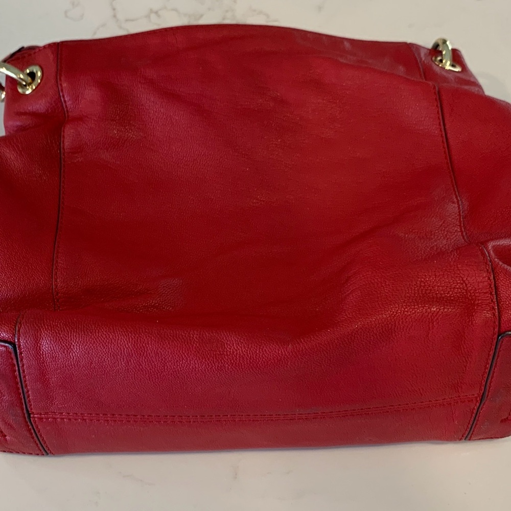 Michael Kors Red Leather Shoulder Bag - Picture 6 of 9